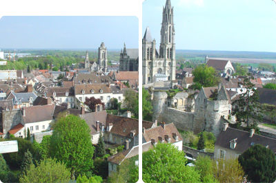 Image en deux parties de la ville de Senlis